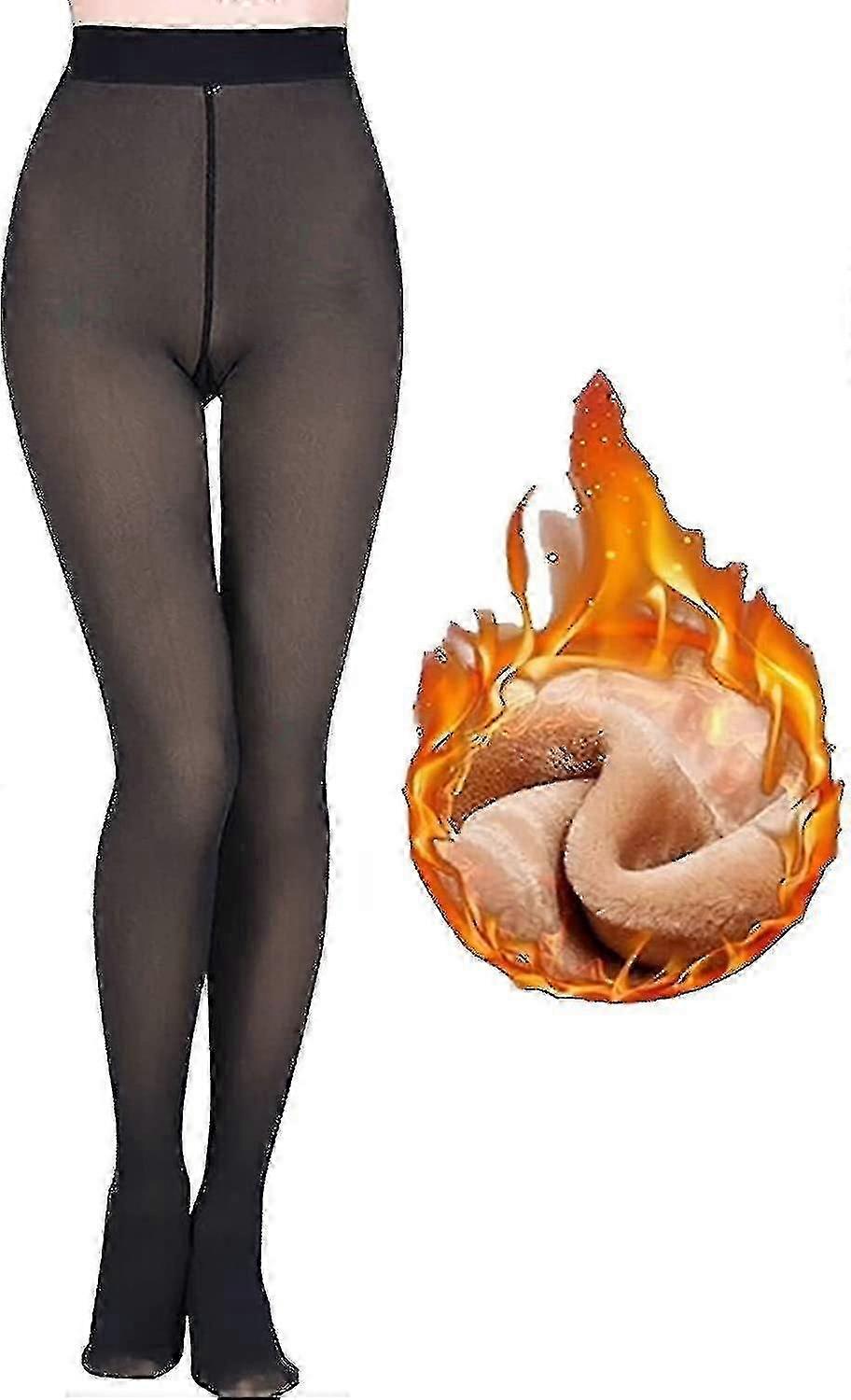 Collant foderati in pile Donne Inverno Collant caldi Collant senza piedi Fake