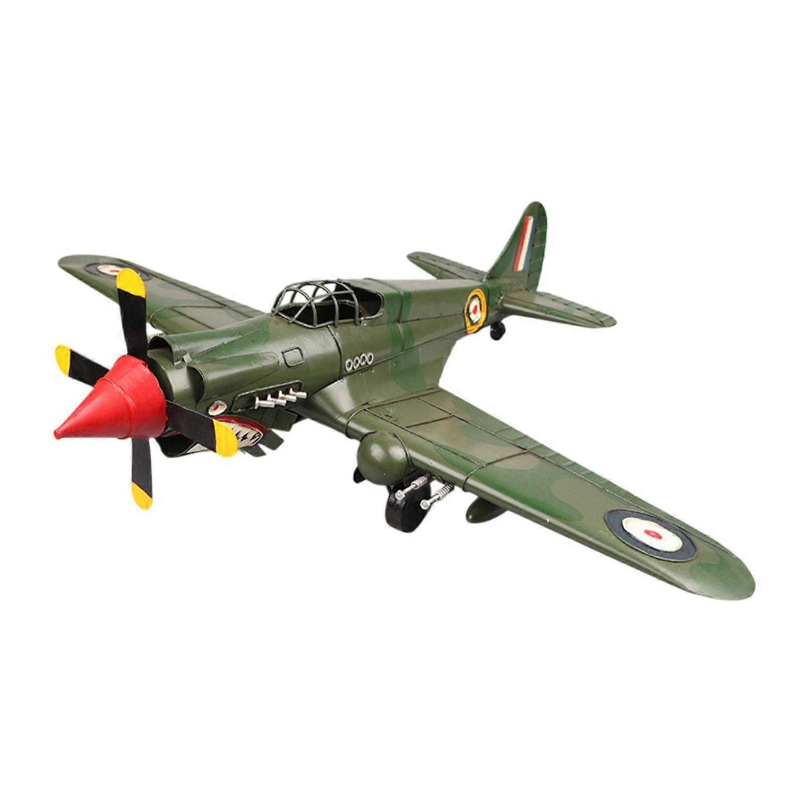 Metal Airplane Model Simulation Creative Aircraft Model for Bar Home Desktop Green