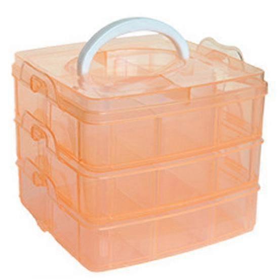Plastic Craft Beads Jewellery Storage Organizer Compartment Tool Box Case
