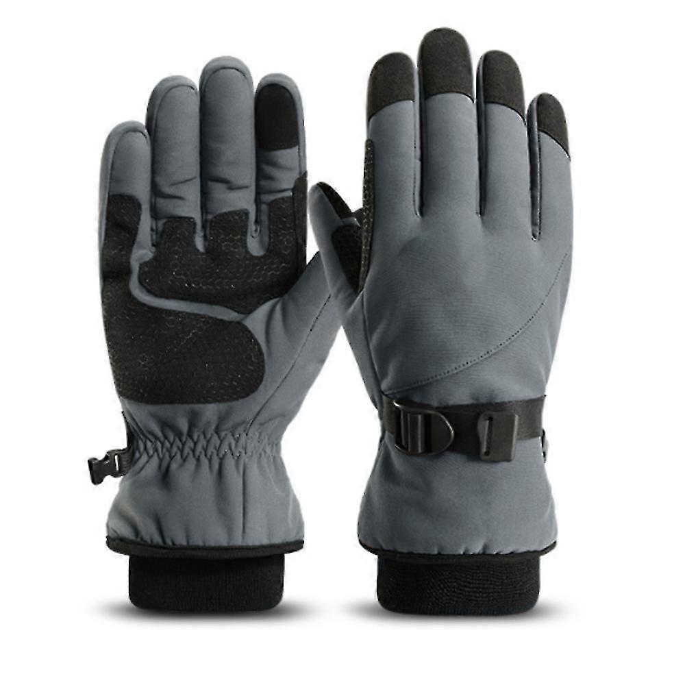 Ski Snow Gloves W Warm Thinsulate Waterproof Touchscreen Outdoor Windproof Wind - Grey