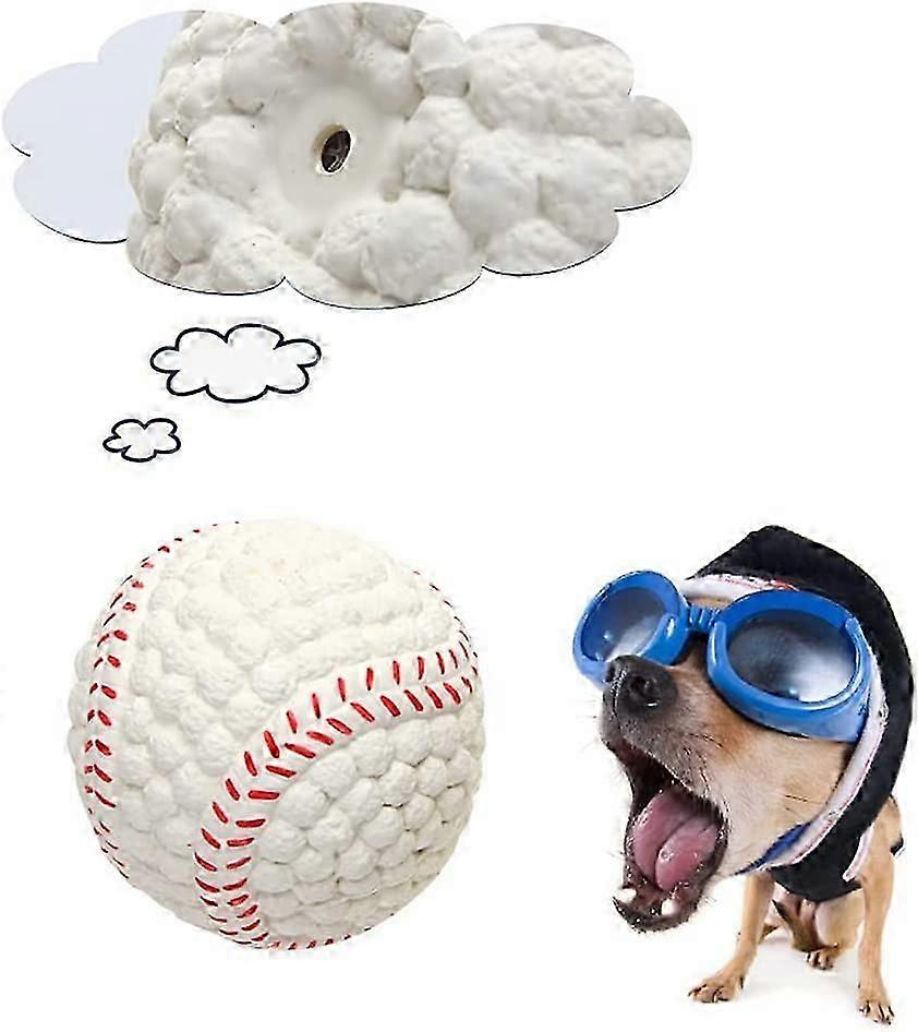 Dog Balls, Interactive Dog Toys, Puppy Teething Chew Toys, Squeaky Rubber Baseball Pet Toys for Small Medium Large Breeds Exercise, Training