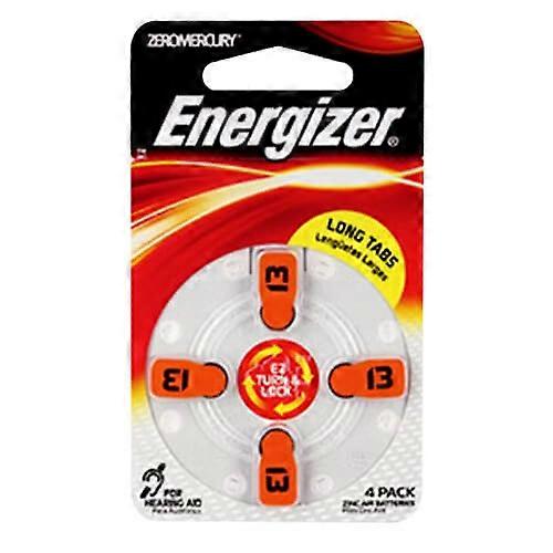 13 Energizer Ez Turn and Lock Hearing Aid Batteries Size Mercury Free 4 Pack