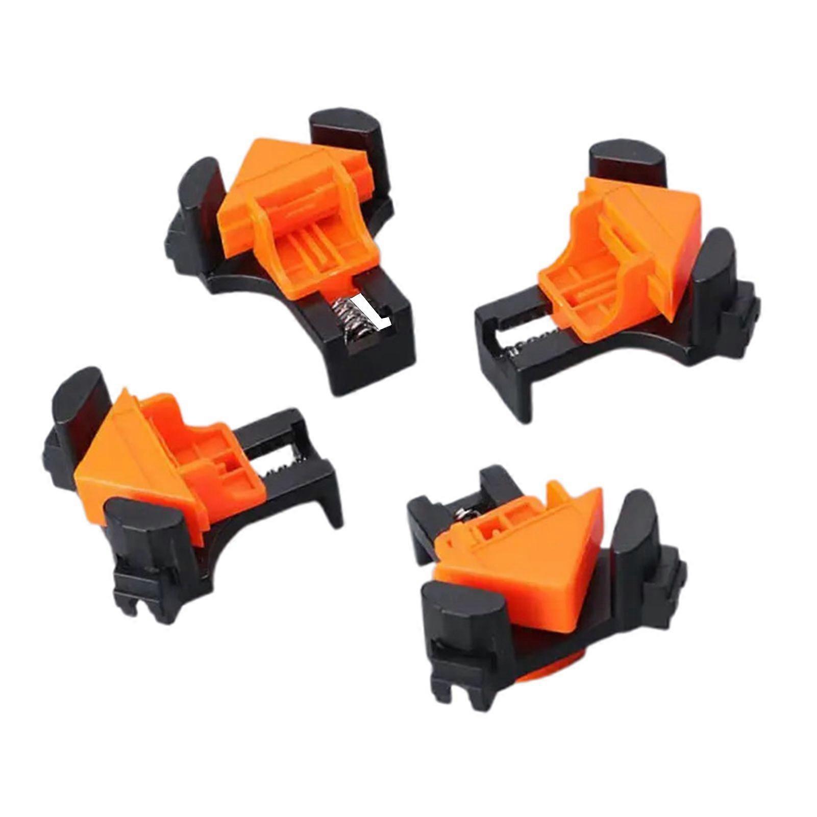 4Pcs 90 Degree Angle Clamps Woodworking Corner Clip Adjustable Spring Loaded Clamp Fixer Tool for Carpentry Welding Cabinet Making