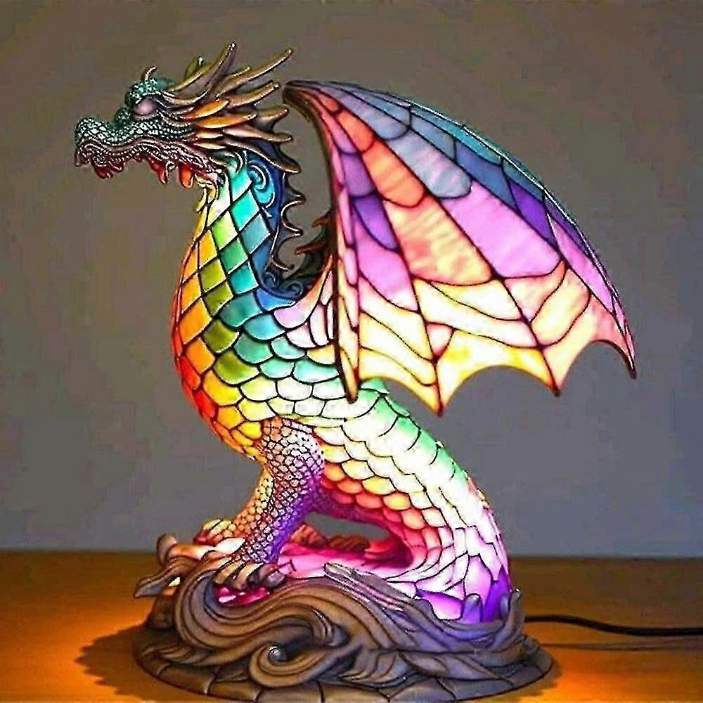 Animal Table Lamp Colorful Resin Painted Night Lamp Retro Table Lamp Home Decor - JA