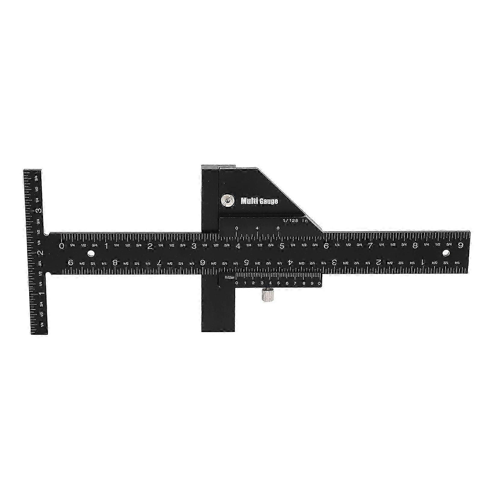0 to 250mm 10in T Shaped Woodworking Ruler Aluminum Alloy Dual Function Marking Ruler Scriber