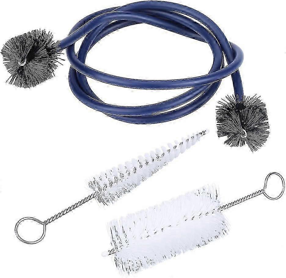 Sett med 3pcs rengjørings- og vedlikeholdsbørster for messing (trompeter, bugles, cornets, euphoniums, tubas)