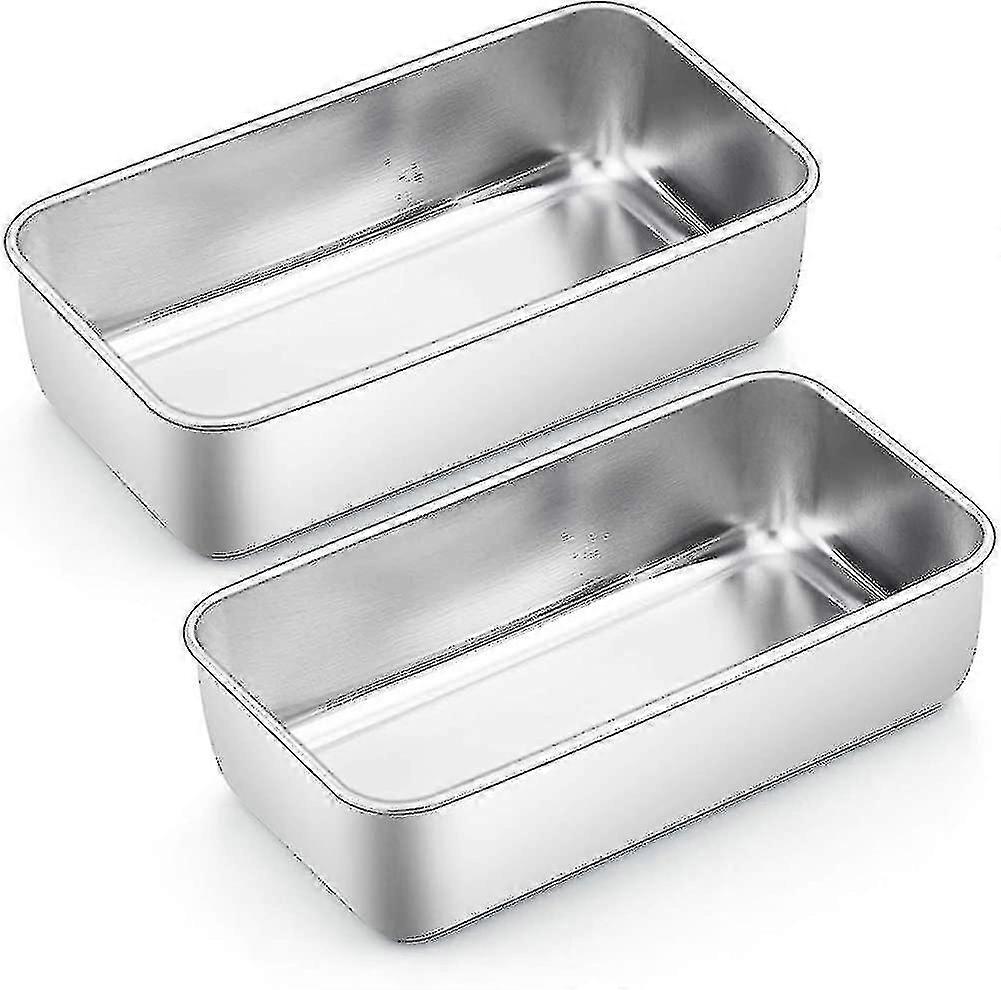 Brotpfanne, 2er-Set, Edelstahl-Brotbackform, rechteckige Kuchenform Geschenk