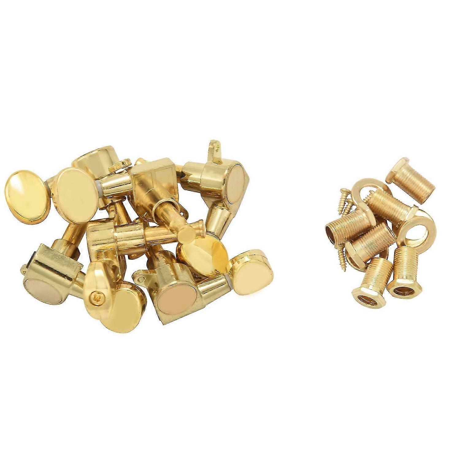 6 Guitar Tuning Pegs VERROUILLAGE Tuner Touches Guitar Strings Button 3L + Gold