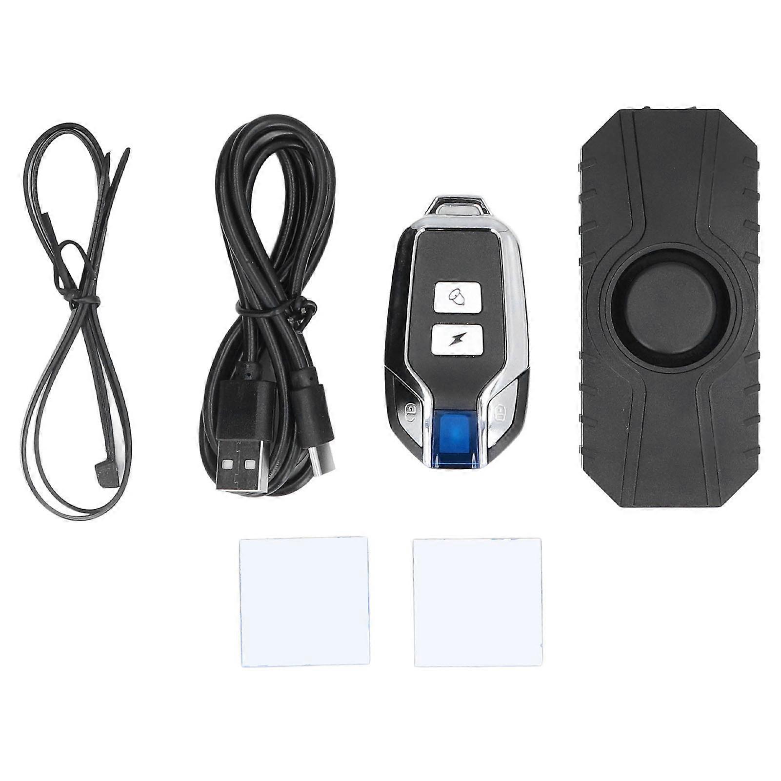 Bike Alarm Wireless Vibration Motion Sensor for Motorcycle and Electric Bicycle - Remote Control, Waterproof Design