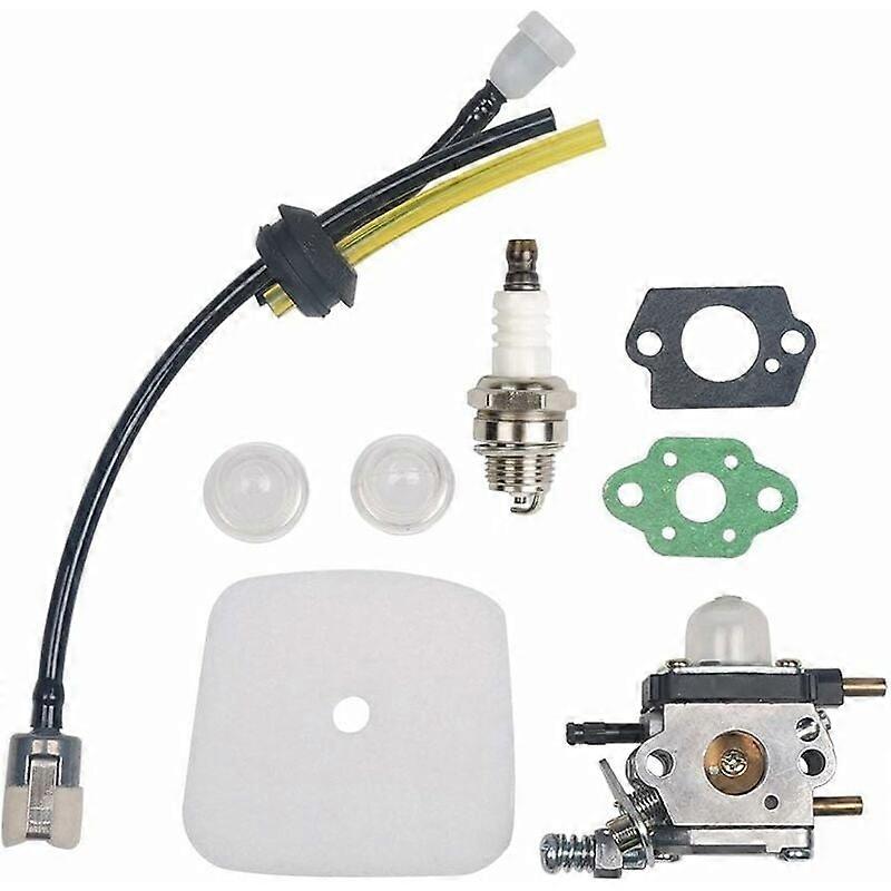 C1U-K54A Carburetor Kit with Air Filter and Spark Plug for Mantis 7222 7222E 7222M 7225 7230 7234 7240 7920 7924 2-Stroke Tiller/Cultivator