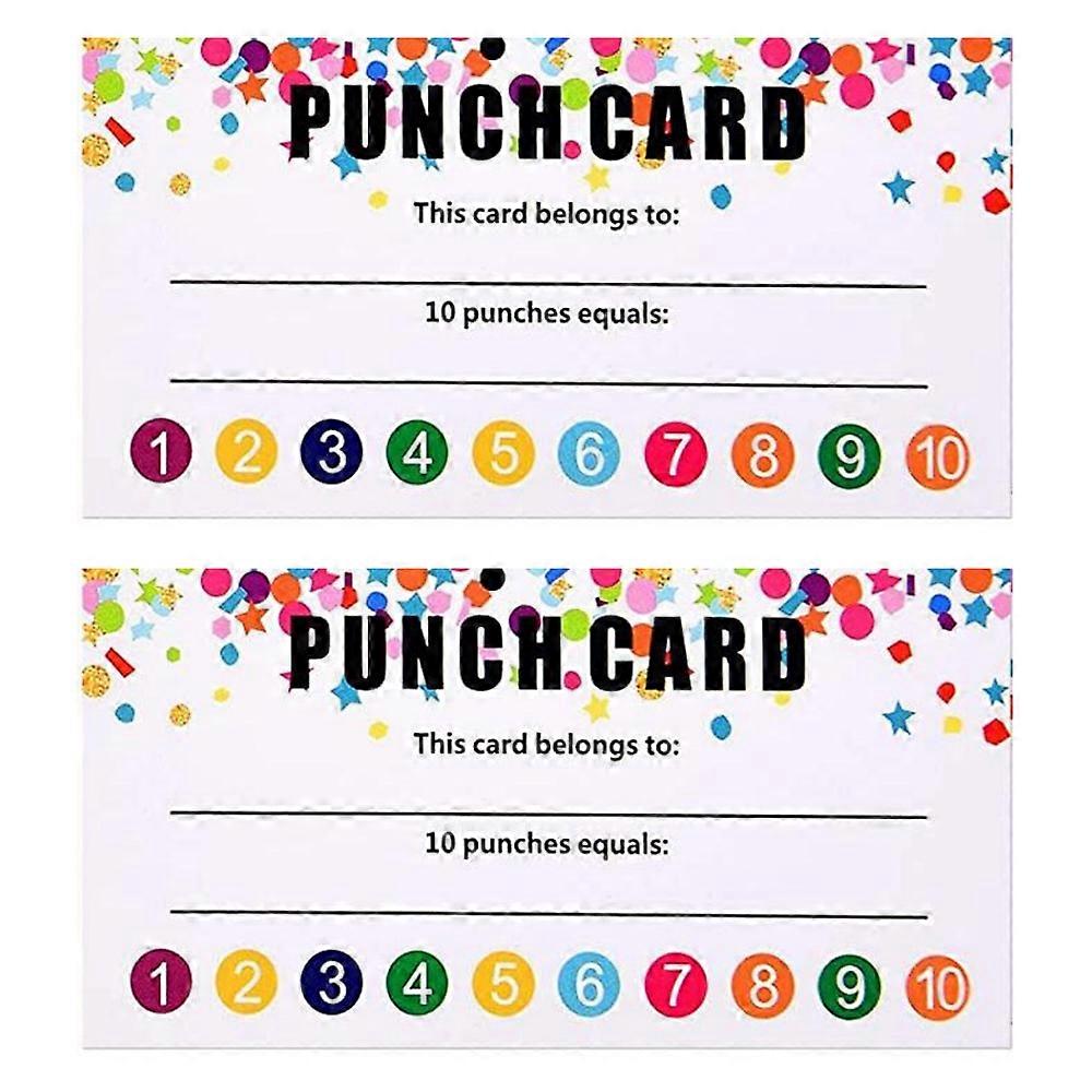 Behavior Chart, 10 Punches Loyalty Cards for Business, Vibrant Patterns and Colors, Blank Back for Custom Messages, Classroom Supplies for Motivation
