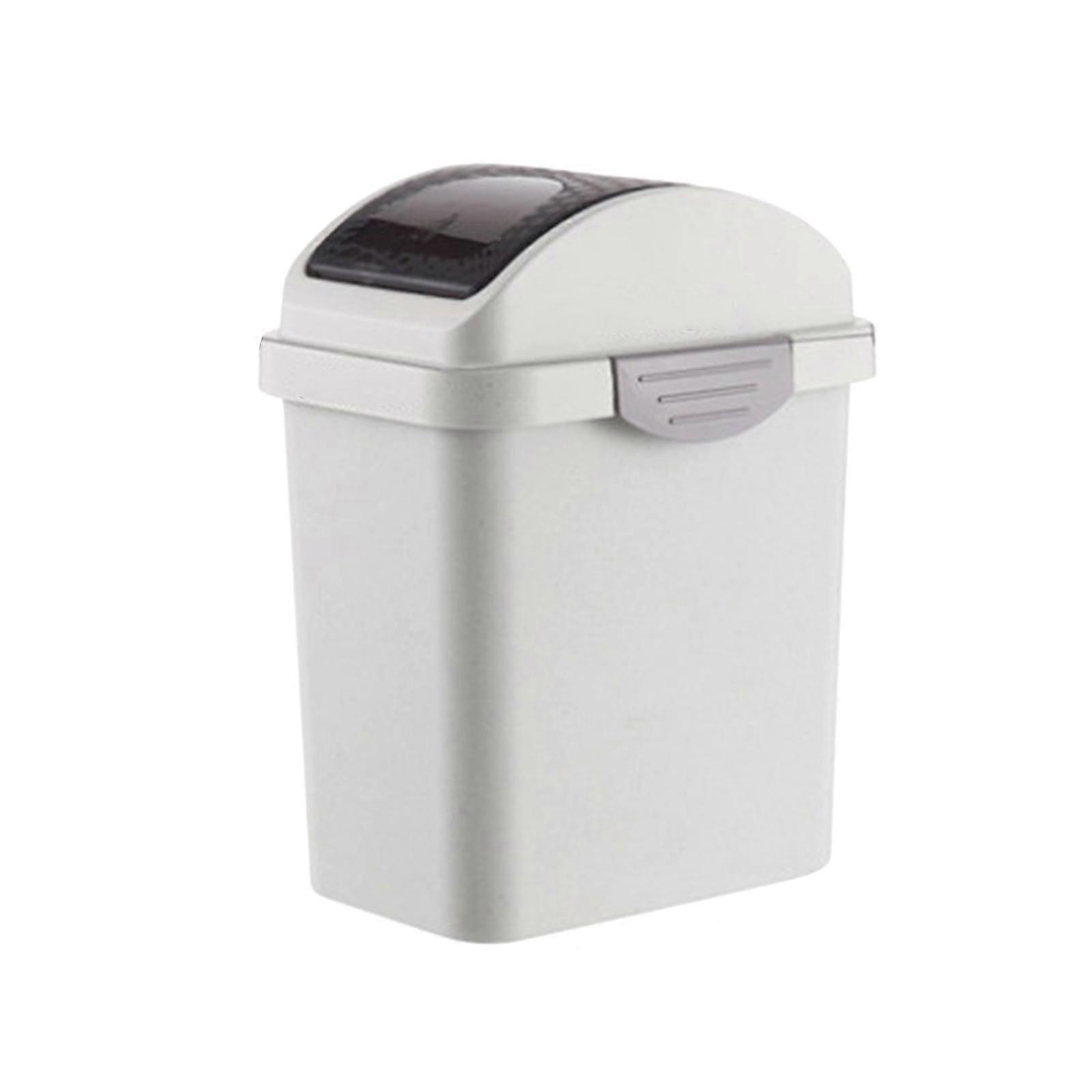 Trash Can with Shaker Cover Multipurpose Garbage Bucket for Tabletop Bedside