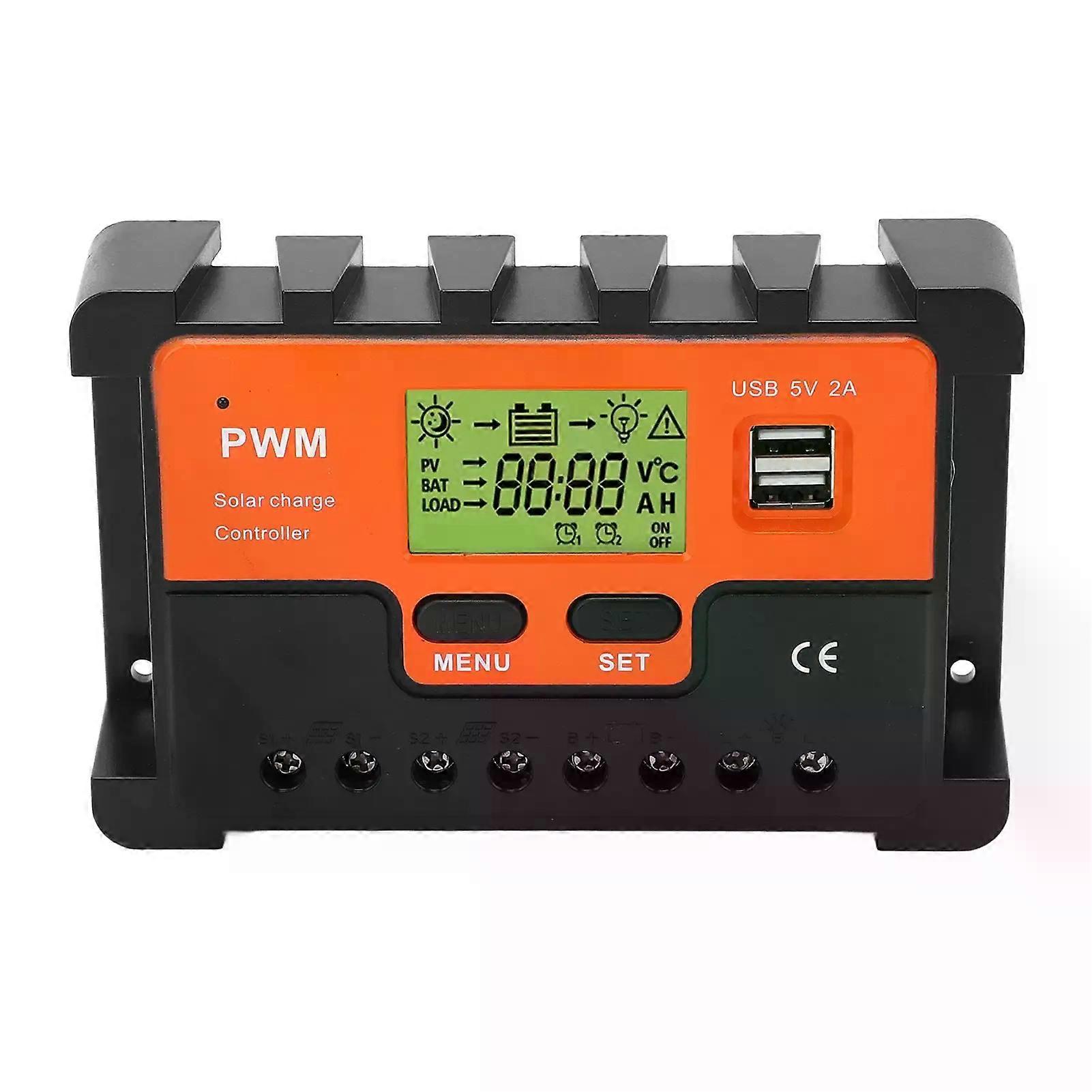 12V/24V PWM Solar Controller 20 IP32 Waterproof PWM Solar Charge Controller Load Start Mode 12V/24V 28AWG 10AWG for ships