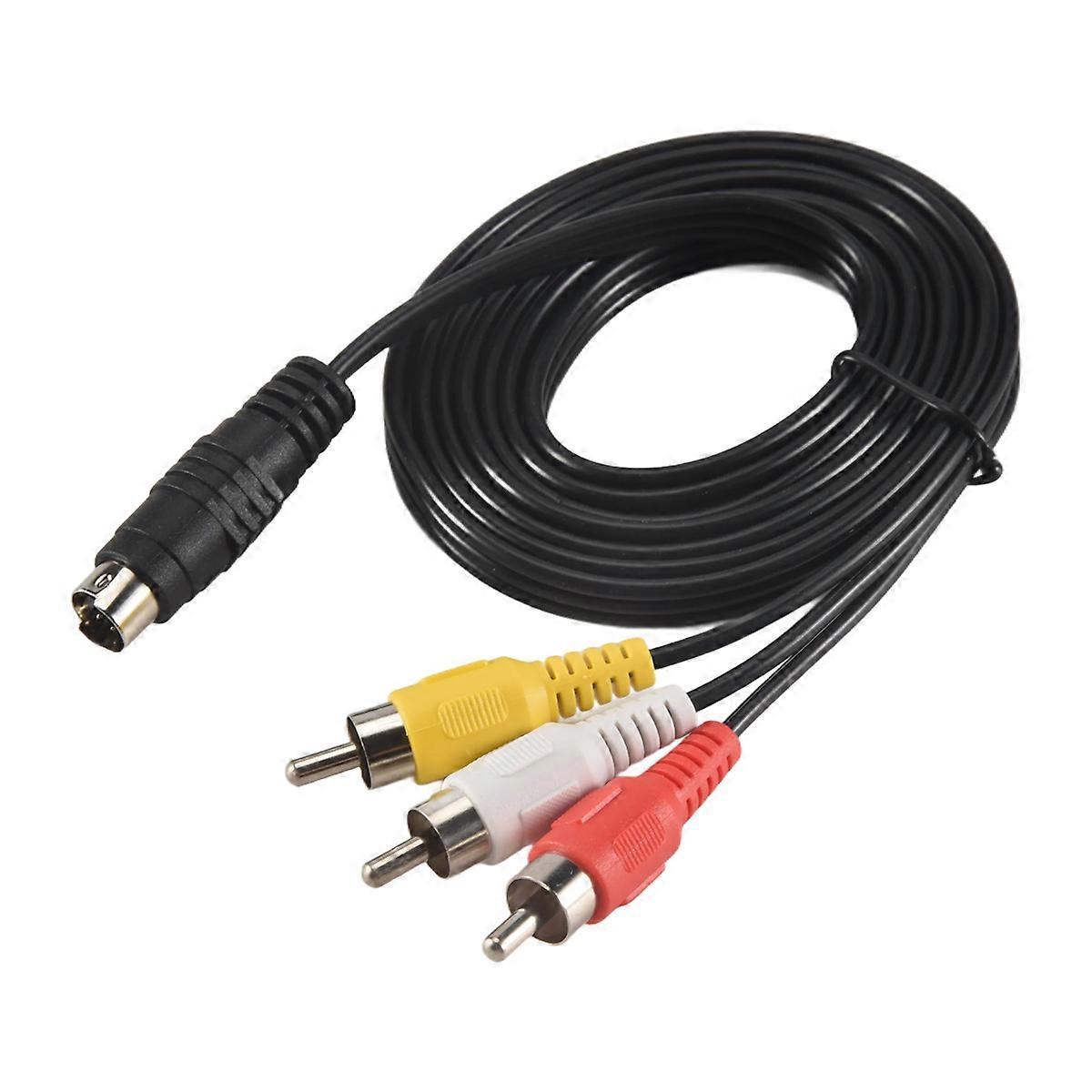 1.5M 4.9ft 3 Male to 4 Pin S-Video Male TV PC Conversion Cable