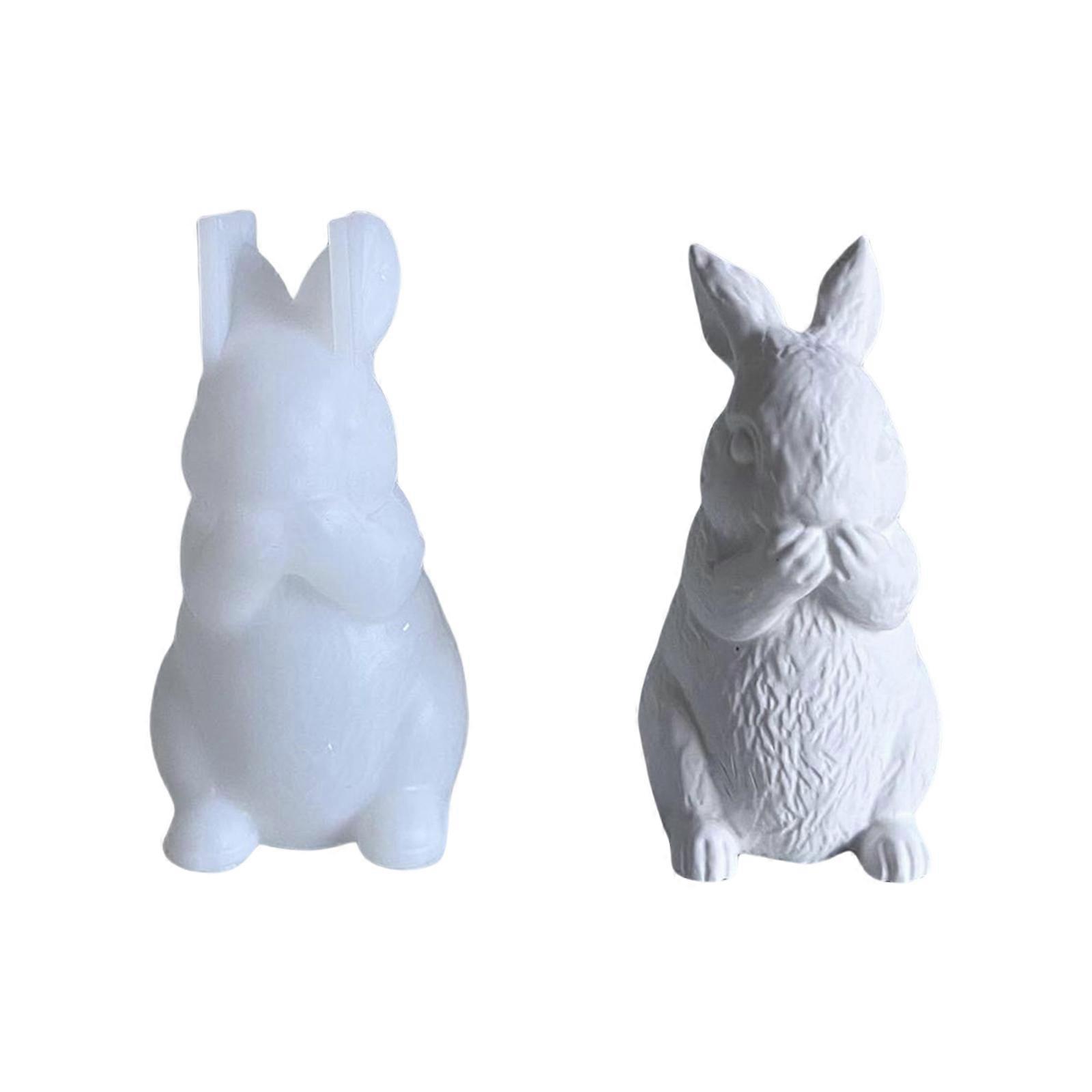Silicone Easter Rabbit Crafts Mold Reusable Silicone Display Figurine Mold For Creating Easter Rabbit Ornaments