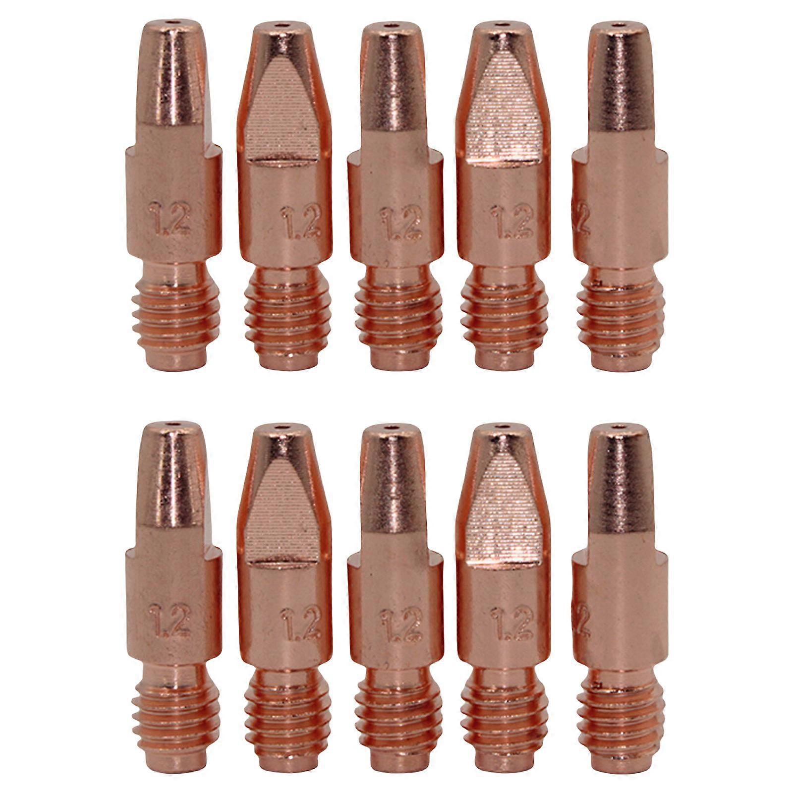 10Pcs/set Welding Torch Accessories Consumables 0.8/1.0/1.2mm MIG Torch Gas Nozzle Tip Holder Welding Equipment