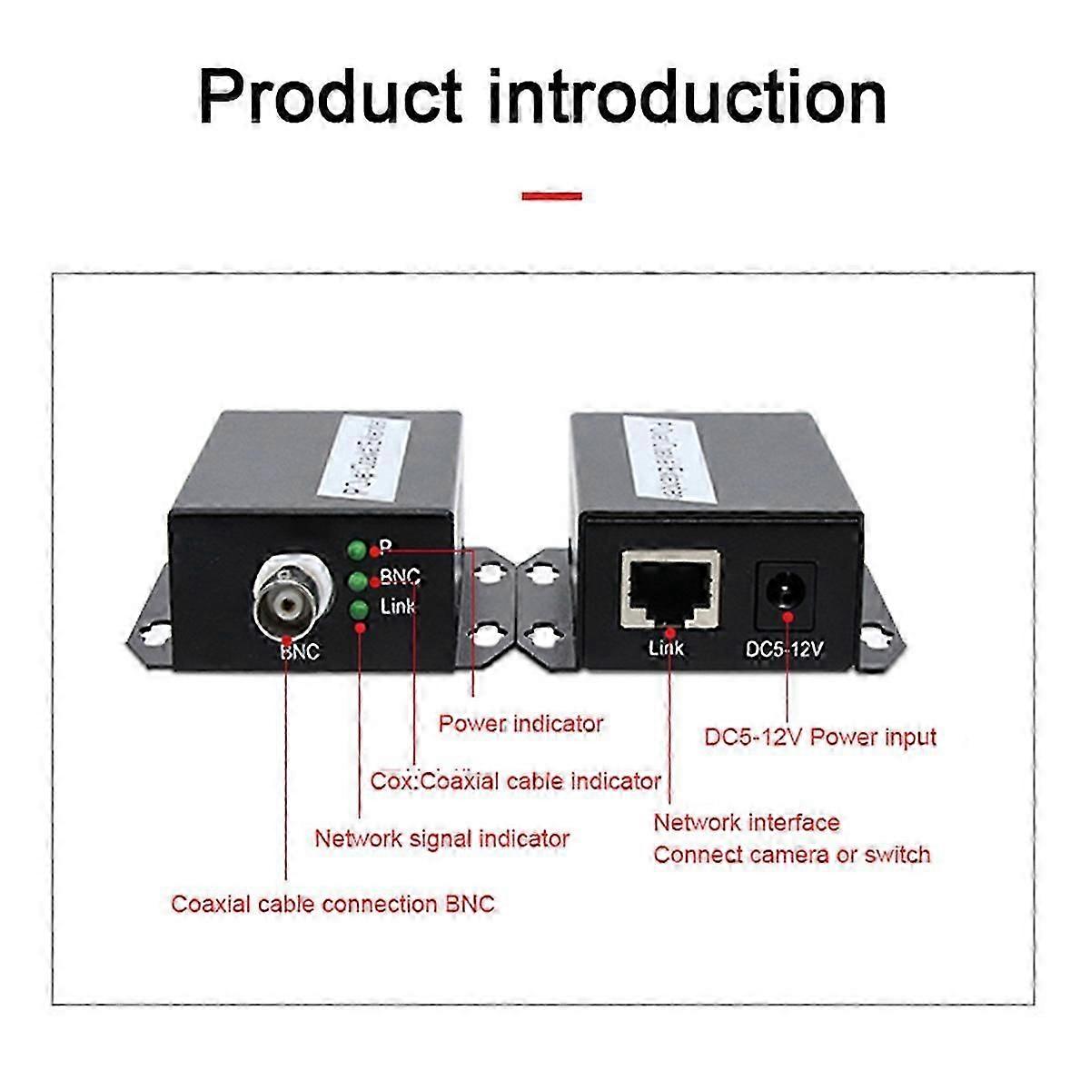 1 زوج موسع IP إيثرنت عبر مجموعة شبكة Coax HD موسع نقل الكابلات المحورية EoC US PLUG