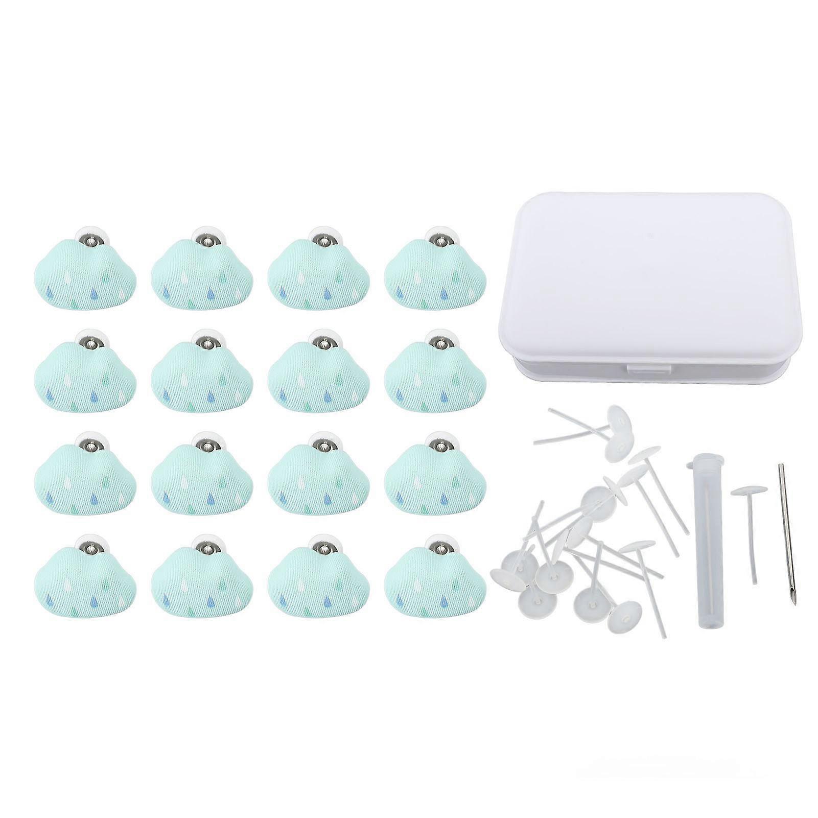 16pcs Duvet Pin Prevent Quilt Shifting Detachable Cloud Shape Comforter Button Clips for Quilt Cushions Curtains Green