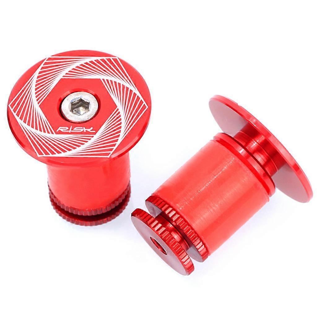 2pcs βύσματα άκρων φραγμών MTB φραγμών λαβών βουνού κραμάτων αργιλίου κραμάτων αργιλίου για αξεσουάρ ποδηλασίας τιμονιού ποδηλάτων κόκκινο