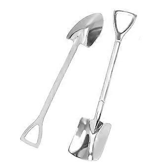 2 Pieces Robust and Durable Stainless Steel Spoons with Anti-Corrosive and Smooth Finish Ergonomic Design Versatile for Desserts and Silver in Color