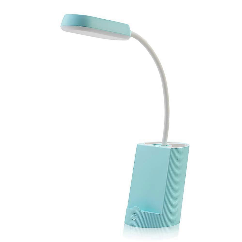 LED Desk Lamp Eye-Caring Table Lamps, Dimmable Office Lamp with USB Charging Port, Touch Control, 3 Color Modes,3 Brightness Levels (Blue)