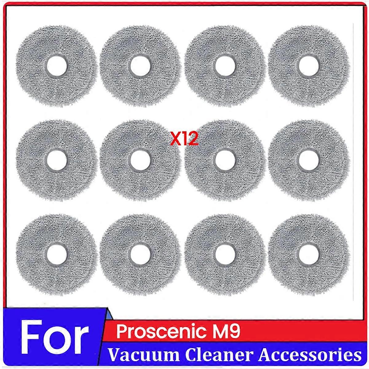 12PCS Mop Cloth for Proscenic M9 Robot Vacuum Cleaner Replacement Accessories Washable Cleaning Clot
