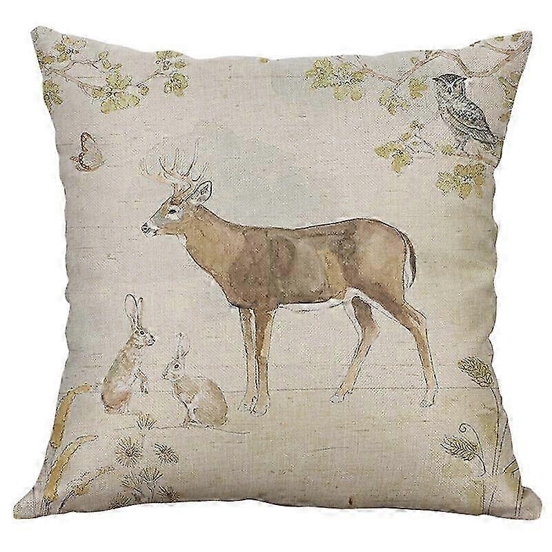 Bianco e nero schizzo animalier stampa federa cavallo cervo divano cuscino fodera Design 372 ZOB