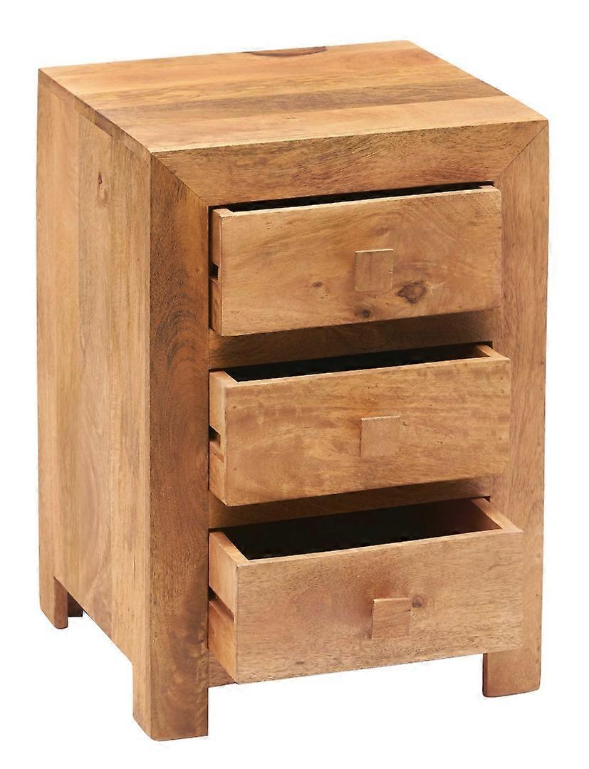Toko light mango 3 drawer bedside