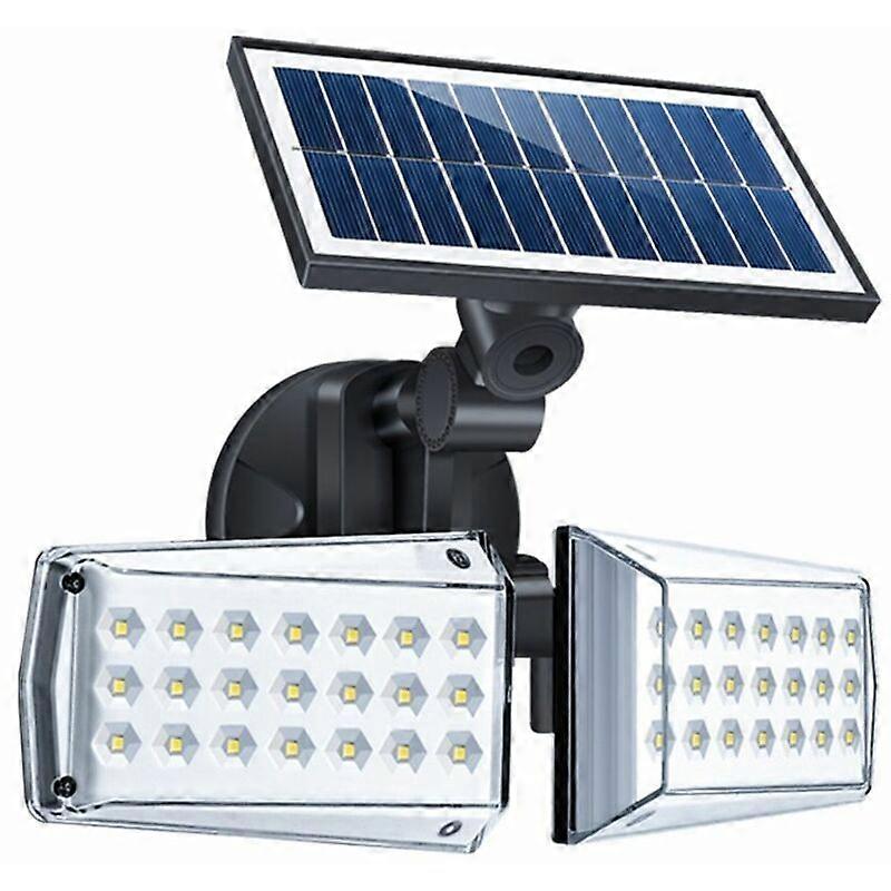 Outdoor solar wall light 42LED 100W double head motion sensor