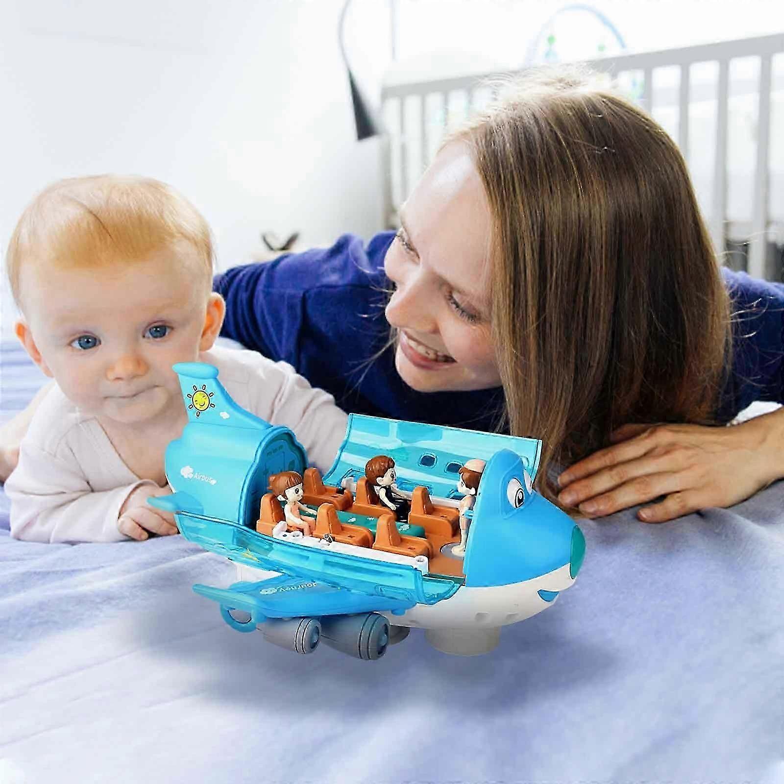 Airplane Simulation Model Music Lights 360 Rotating Children's Electric Toy Airplane