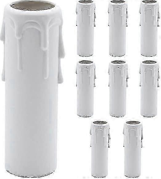 10 قطع شمعة بالتنقيط الأكمام الأبيض البلاستيك شمعة يغطي أنابيب الأكمام للأضواء الثريا جدار ضوء hao، سعيد H