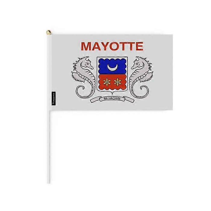Flag - Mayotte - 14 x 21 cm - Durable polyester - Lightweight - Double-sided print