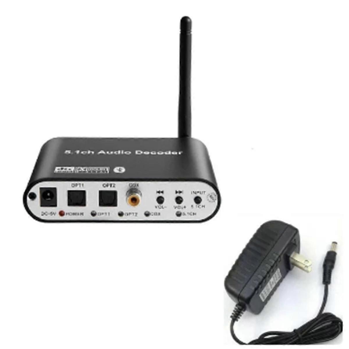 Digital 5.1 Audio Decoder DTS/AC3 Audio Converter Gear LPCM to 5.1 Analog Sound Audio Adapter Amplifier(B) US Plug