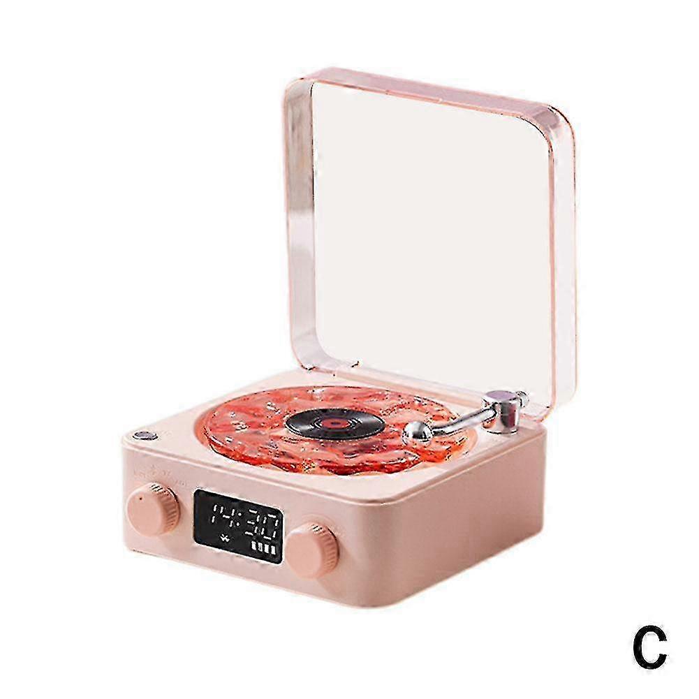 The Waves Vinyl Player 2024 - Bluetooth Record Player with 4 Modes in Pink