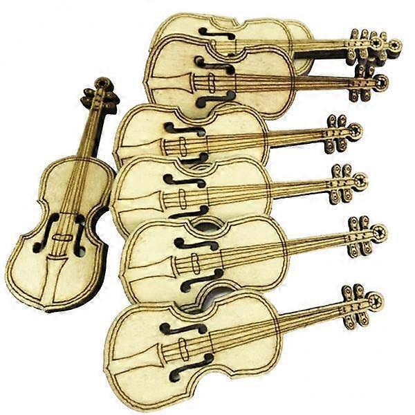 4x10 pièces violon en forme d’artisanat en bois embellissement couture décoration