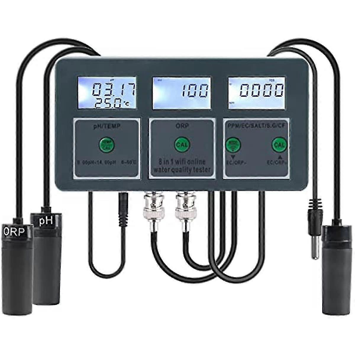 Water Quality Tester Wifi 8 In 1 Sgphecsalinityorptd-scftemperature Multi-function Water Monitor W