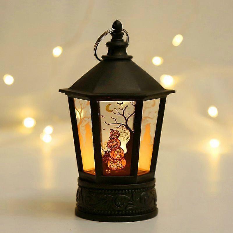 Vintage Halloween Led Candle Light Witch Pumpkin Ghost Hanging Led Lantern Lamp
