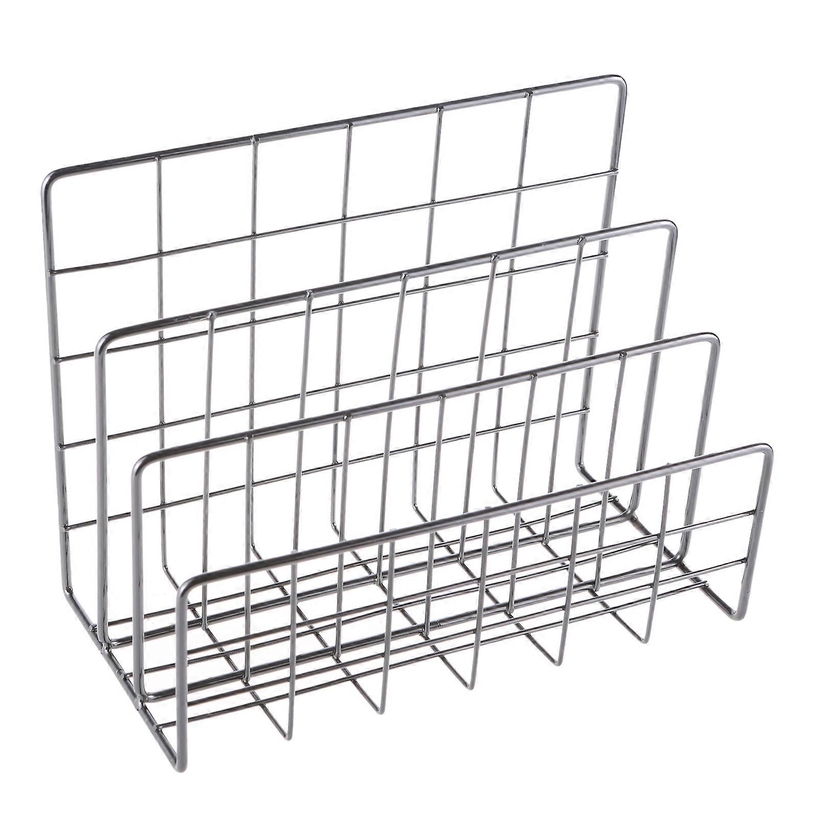 Metal Mesh Magazine Holder Iron Wire Book Organiser Rack for Heavy Book Magazine Notebook Cookbook File Folder Document