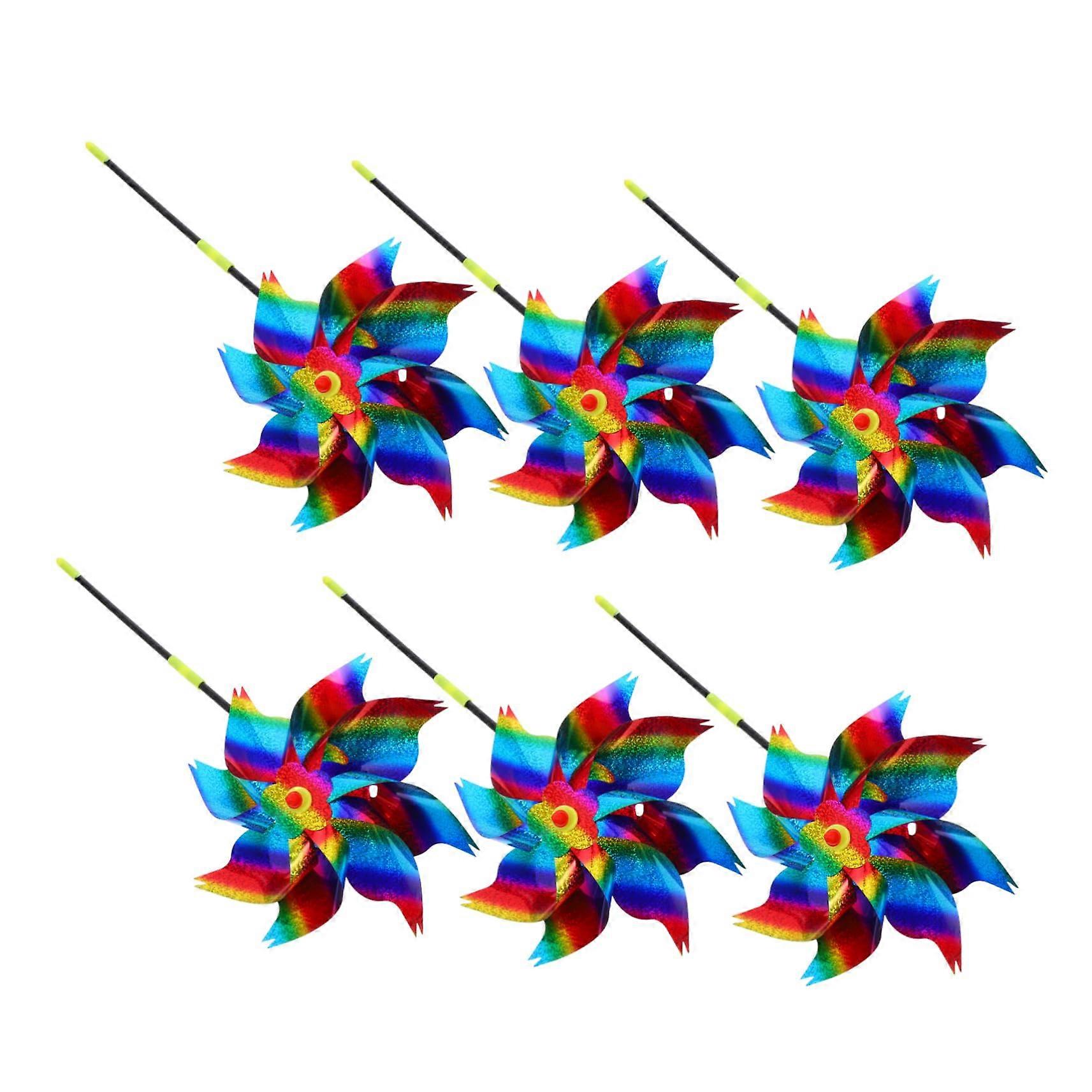 Reflective Wind Chimes for Garden Decoration, Colorful Windmills for Patio, Bird Repellent Stake with Rainbow Effect