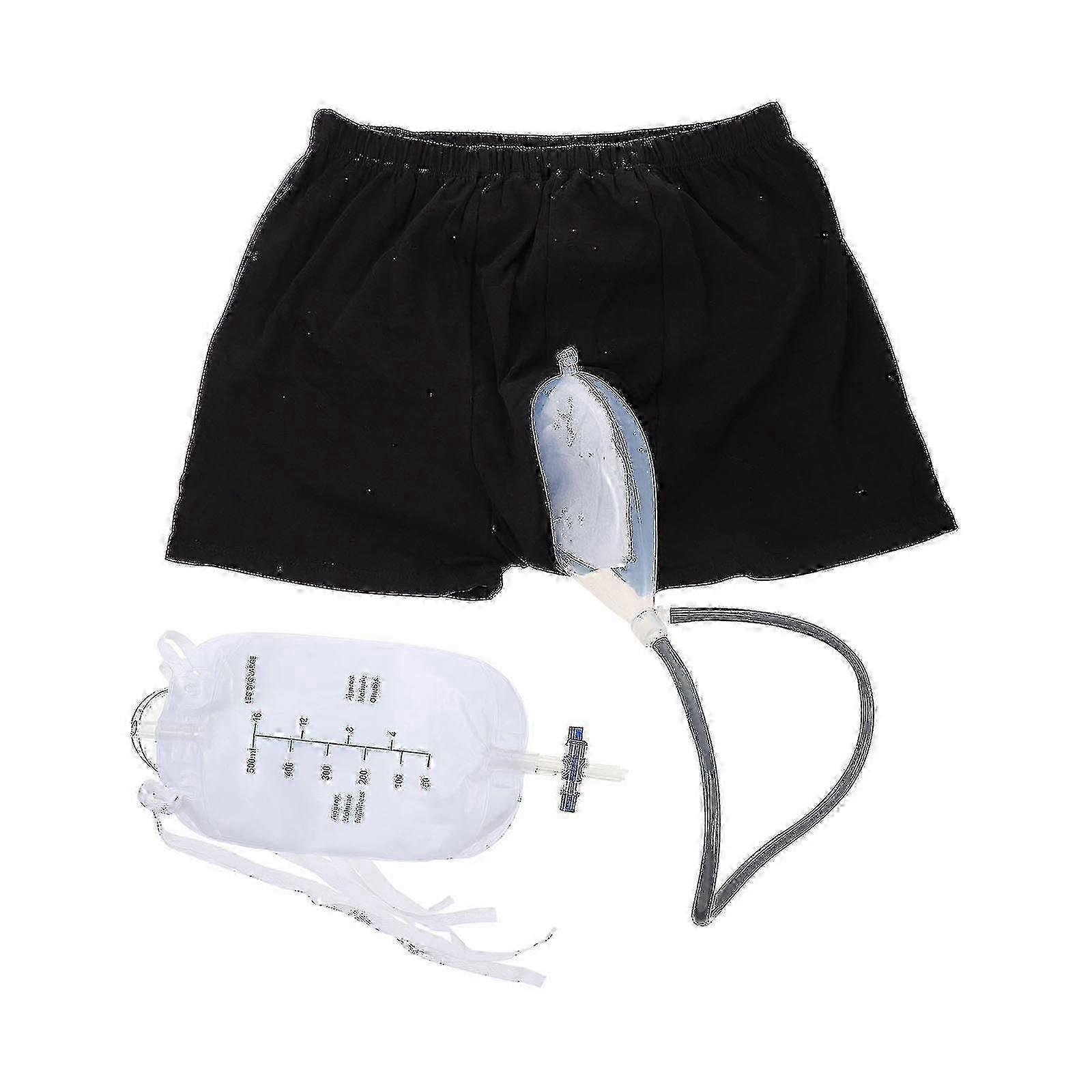 1 set inkontinensunderkläder med urinuppsamlingspåsar Anti-läckage inkontinens Herrunderkläder Storlek L