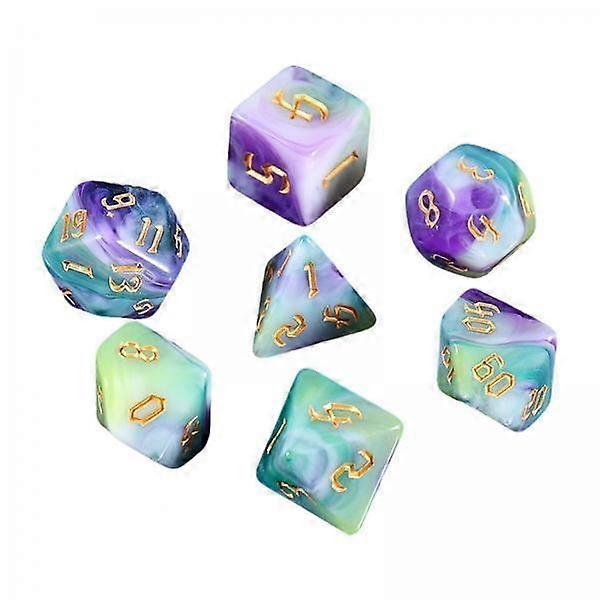 5x 7 Pieces Acrylic Dices, D4 D8 D10 D12 D20 Multi Sided Dices Table Games,