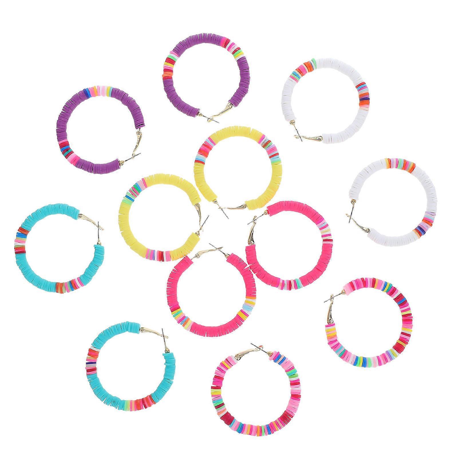 Durable Alloy Open Hoop Clay Earrings Ideal for Versatile Styling