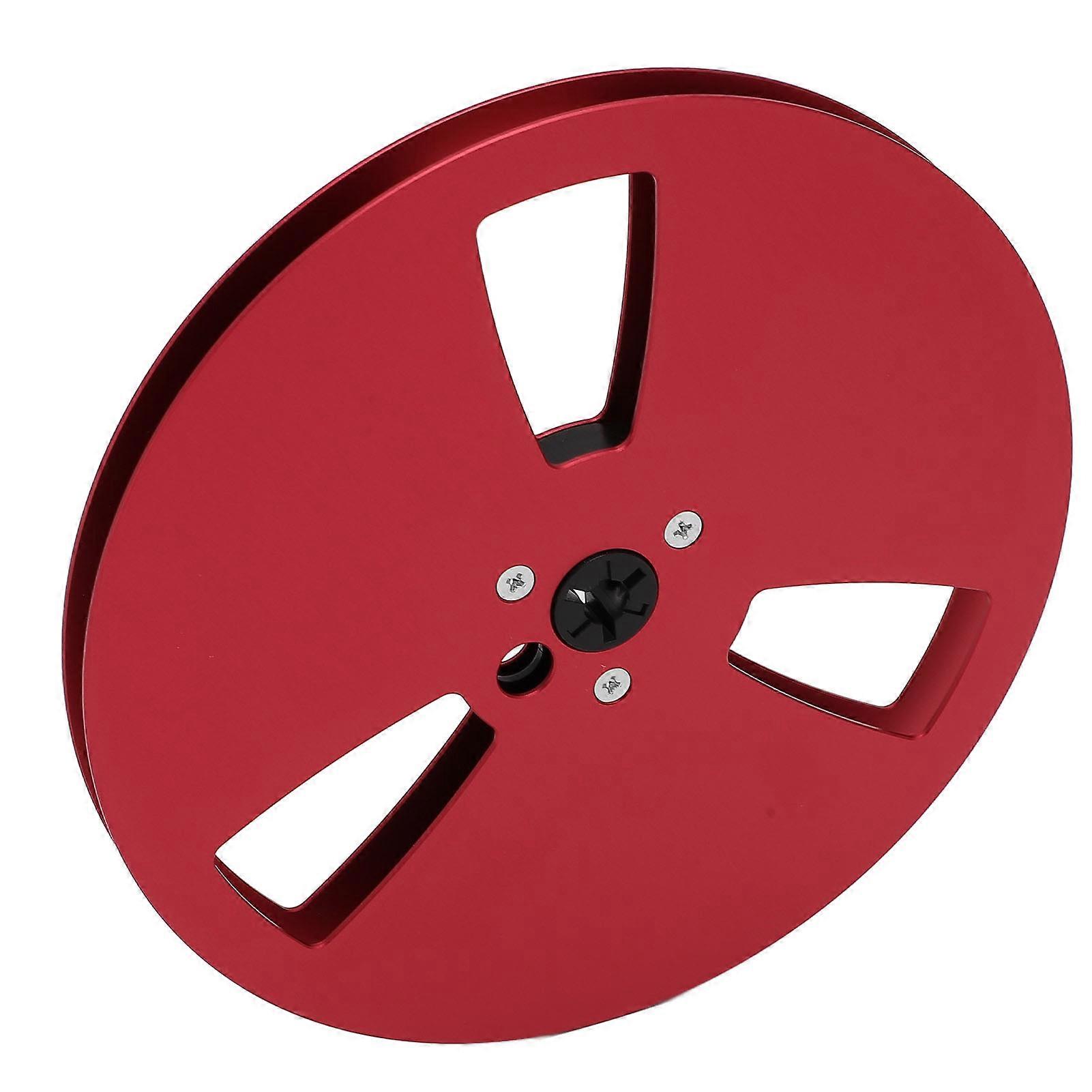 1/4 7 Inch Empty Tape Reel 3 Holes Aluminum Alloy Universal Open Sound Recording Tape Empty Reel for Recording Red