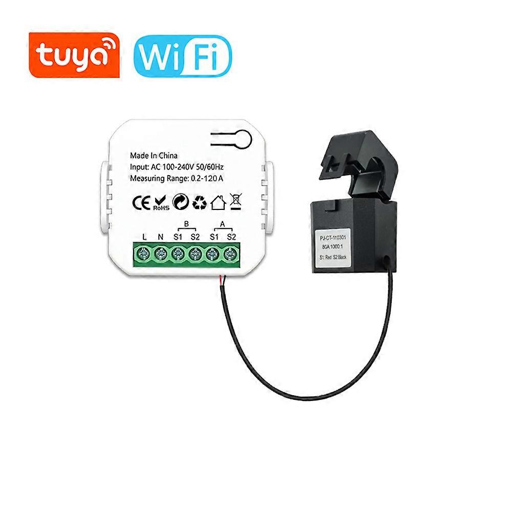Tuya WiFi Energy Switch Multifunction Power Voltage Current Meter Mobilephone APP Real-time Power Statistics Daily Monthly Total Power Consumption Qu