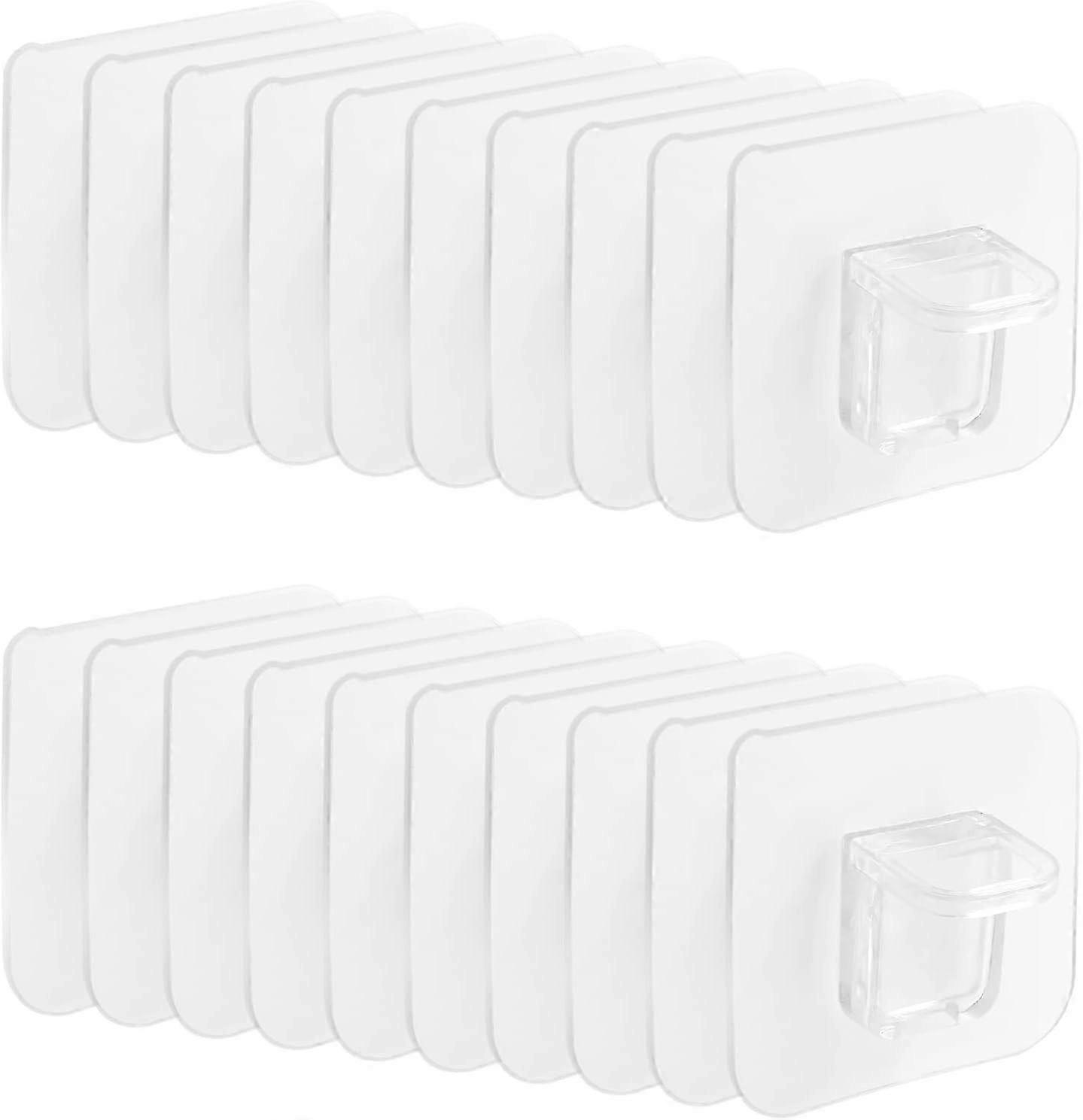 20 Pcs Punch Free Shelf Support Peg, Double Layer Clear Self Adhesive Shelf Bracket Strong Partition Holders Pin Shelves Clips for Kitchen a