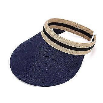 Kvinnor stor brätte strand halm golf solhatt sommar keps (blå) p