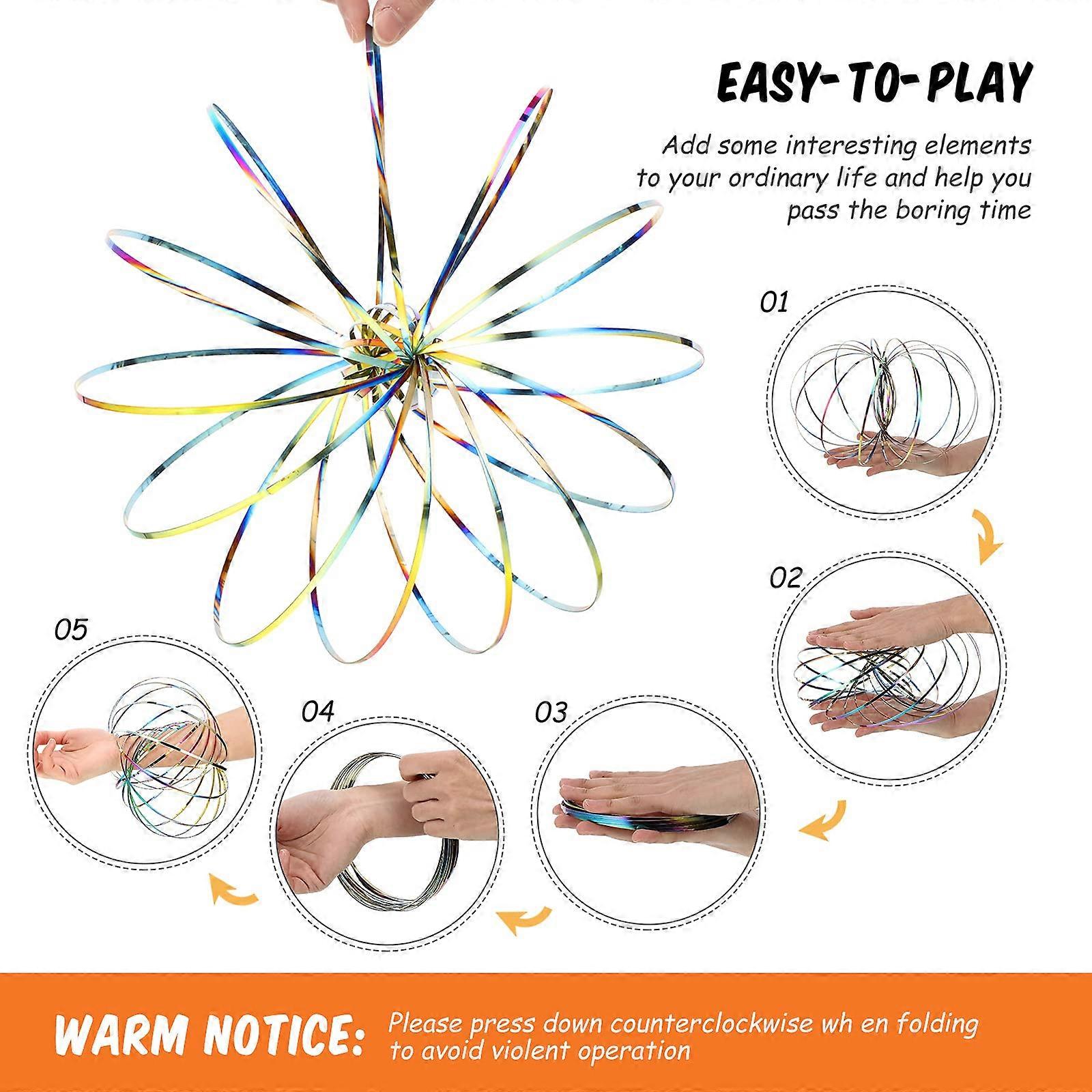 Flow Rings Toys 3D Arm Spring Magic Flow Ring Stainless Steel Multi Sensory Educational and Interactive Spring Toy