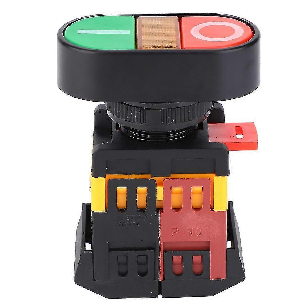 APBB-22/25N Double Push Button Switch, LED Light, 220VAC, NoNC Momentary Control