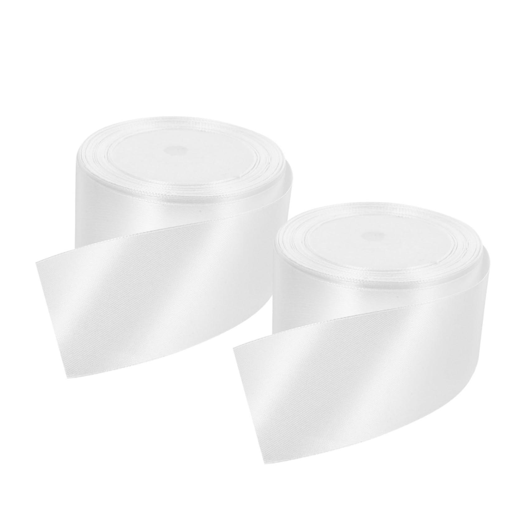 Chair Back Ribbons For DIY Craft, Polyester Ribbon For Wedding Decor, Easy To Tie White