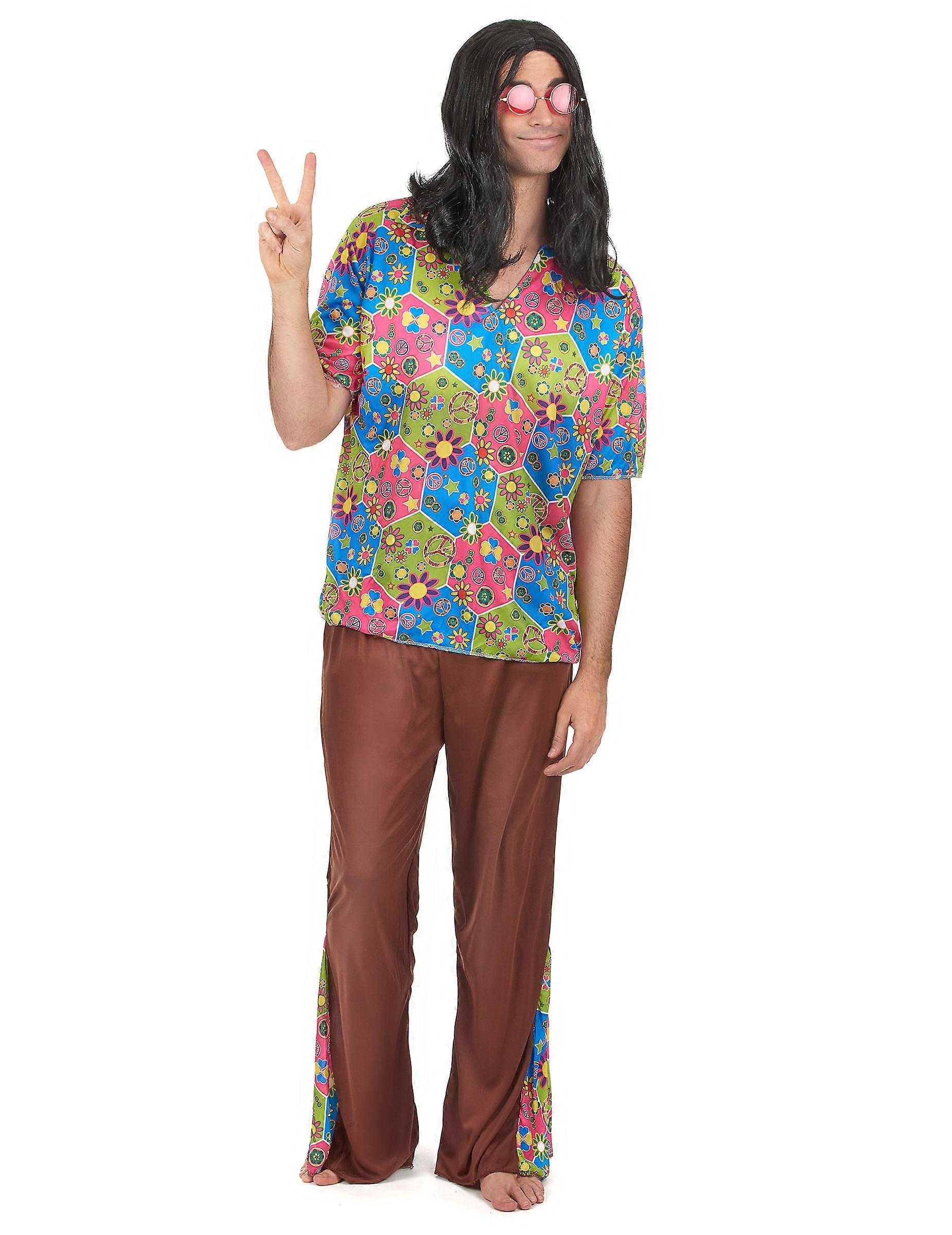 Hippie costume with flared pants for men
